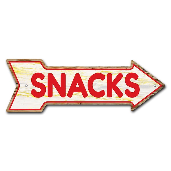 Snacks Arrow Sign Funny Home Decor 36in Wide